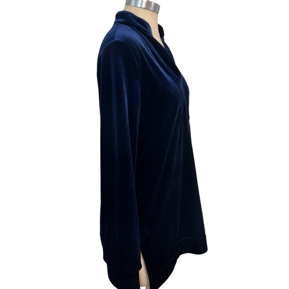 Jude Connally Chris Top Stretch Velvet Navy size Medium - Picture 2 of 4